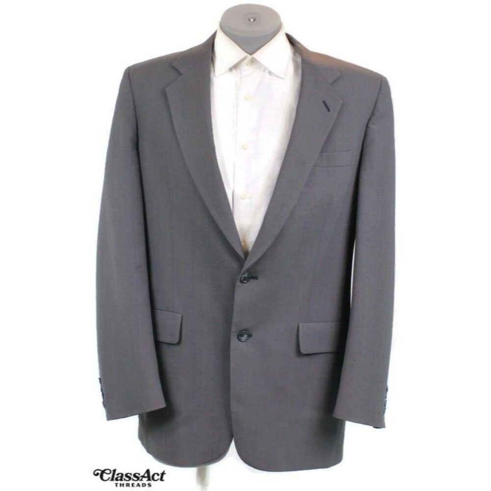 Kuppenheimer 2 Piece Suit Mens Gray Striped Wool 2 Btn 40L Pleated Fronts 36" W - Picture 3 of 9